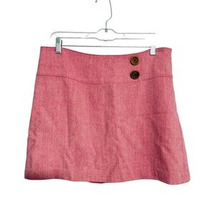 Lilly Pulitzer Pink Wool Mini Skirt with Button Detail Size 10